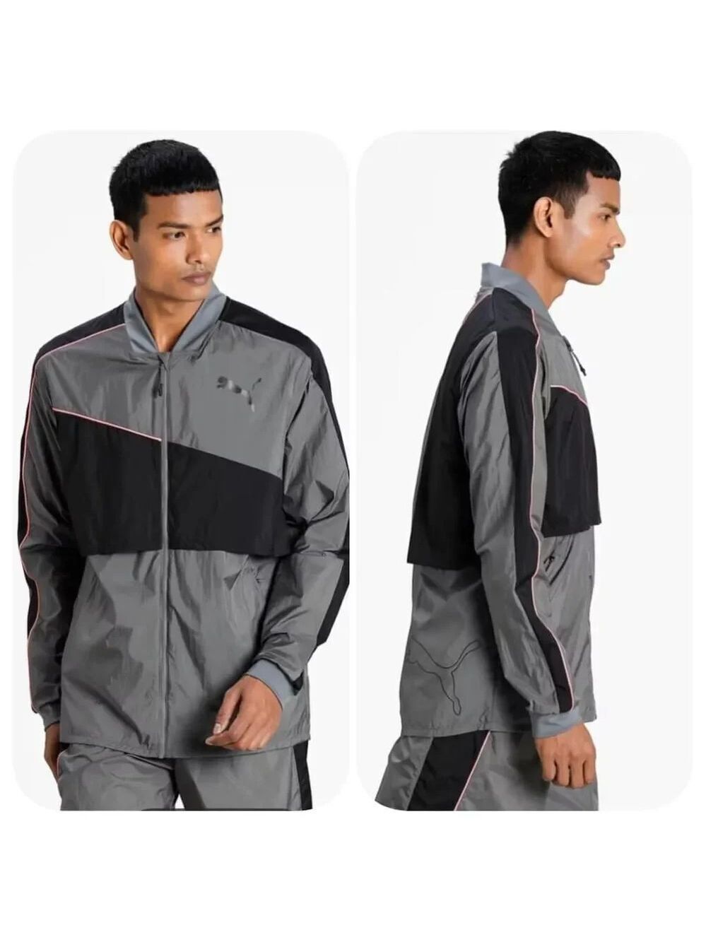 NWOT Puma Men's Gray and Black Jacket Size L
